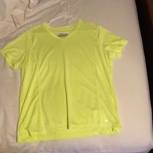 Neon Yellow V-Neck Quick Dry Workout T-shirt